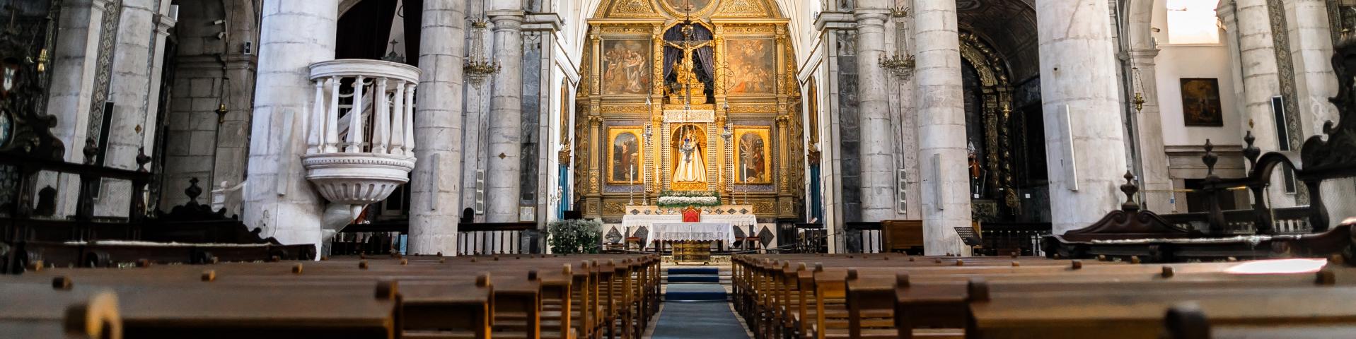Crucifix, main aisle of parish
