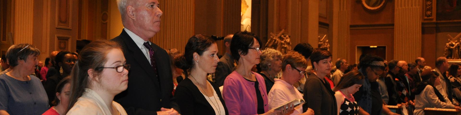 people at Mass 