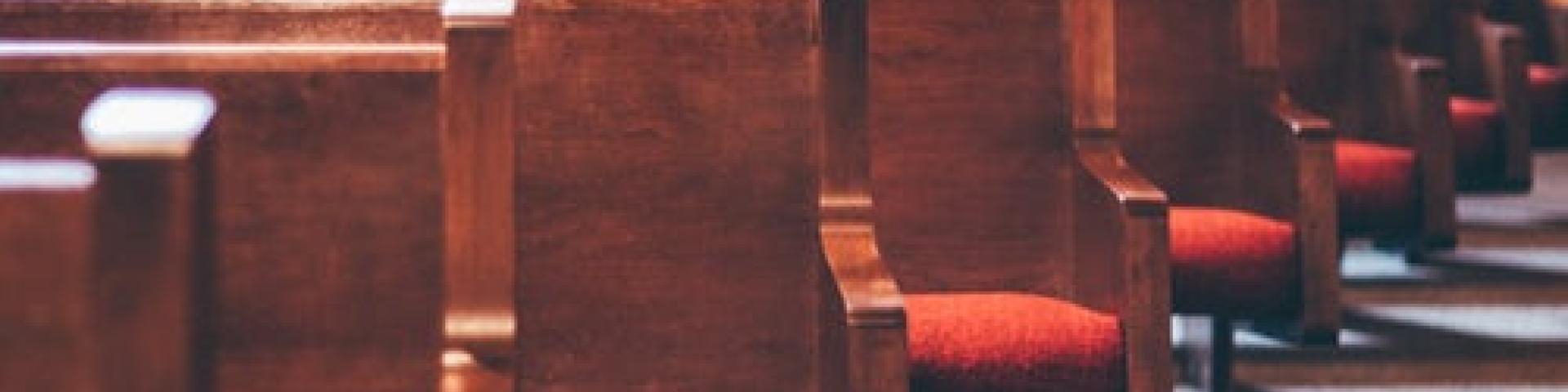 church pews from the perspective of the altar