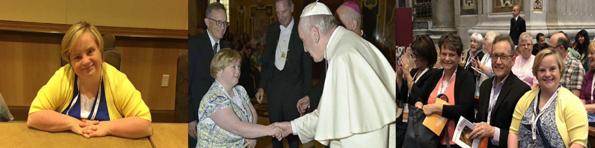 Bridget Brown with Pope Francis
