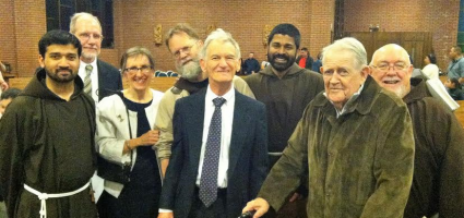 Martin with the Capuchin Religious Brothers, his wife, and his friends