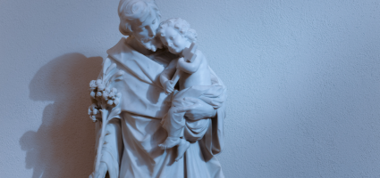 Saint Joseph embracing Mary and the infant Jesus 