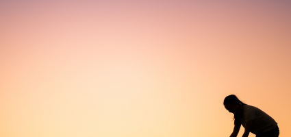 Sunset with mother and daughter 