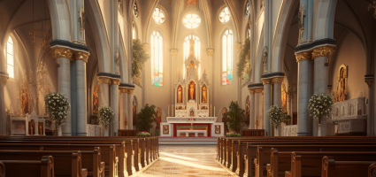 Adentro de una iglesia