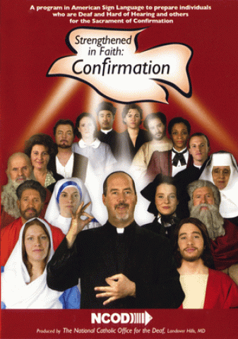 Text:Strengthened in Faith Confirmation placed in a white dove