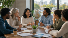 Collaborative team brainstorming session