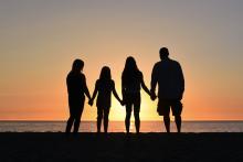 Family during a sunset