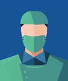Cartoon of healthcare worker with mask