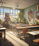 Empty Catholic classroom